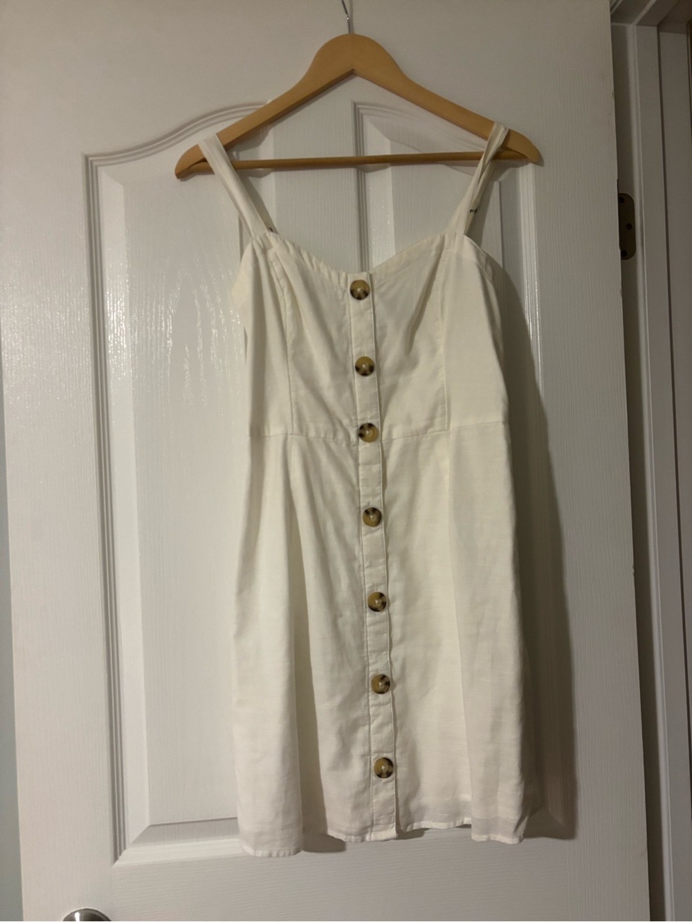 Abercrombie & Fitch Cream Button-Front Mini Dress